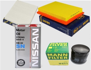Zestaw  filtrów Nissan Note (E12) 1.2 12/18 +OLEJ 5W30