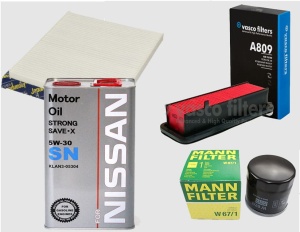 Zestaw  filtrów Nissan Note (E12) 1.2 DiG-S +OLEJ