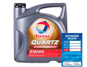 OLEJ TOTAL QUARTZ 9000 ENERGY 5W-40 5L gratis