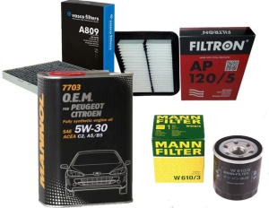 Zestaw filtrów Citroen C4 Aircross 1.6 2012.09/19 +olej