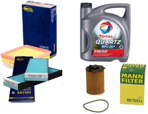 Zestaw filtrów Citroen C-ELYSEE 1.6 BlueHDi  + olej