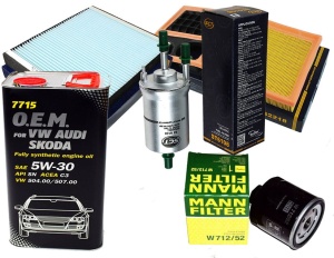 Zestaw filtrów Skoda Fabia II1.4 85kw 2007-2010 +olej