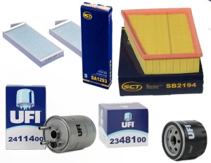 Zestaw filtrów Renault Kangoo 1.5 dCi od 2009.05