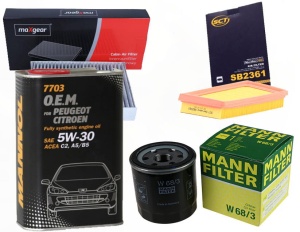 ZESTAW FILTRÓW  CITROEN C1 II  1.0 od 2014 +OLEJ