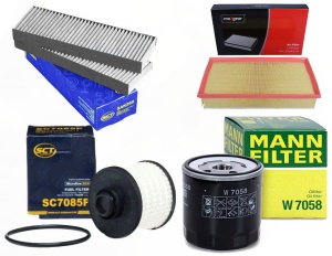 Zestaw filtrów Peugeot 5008 II 2.0 HDi od2016 