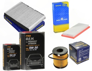 Zestaw filtrów Citroen  C5 III(RD)1.6 VTi 1.6THP +OLEJ