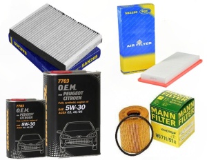 Zestaw filtrów Citroen  C5 III(RD)1.6 VTi 1.6THP +OLEJ 
