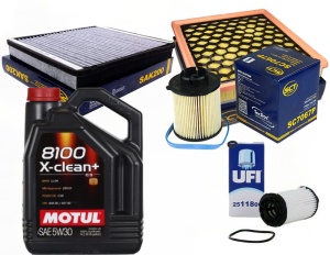 Zestaw filtrów  Zafira Tourer C 2.0CDTI  od 2015 +olej  