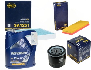 Olej 10w40+ filtry Scenic I Megane 1.9dci +olej