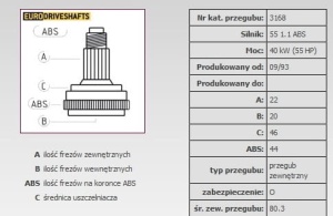 Przegub zewn.(kpl) z ABS  FIAT 3168 (1388965)