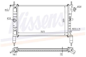 Chłodnica silnika OPEL 100024 (1389448)