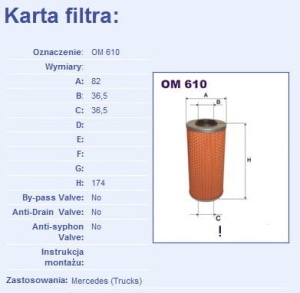 Filtr oleju Mercedes Sprinter,Vito OM610 (1389674)