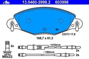 Klocki hamulcowe CITROEN C5 13.0460-3998.2 (1390339)