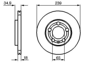 TARCZA HAMULCOWA (239x18) SKODA FABIA 00- DF4253#24.0118-1037-1#KRAFT6040460 (1394377)