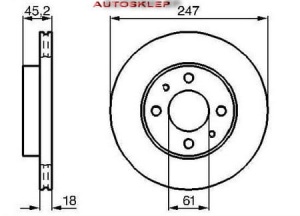 Tarcza hamulcowa P NISSAN ALMERA(N15) 1.4 16V 1.6i 16V 604104140 (1394430)