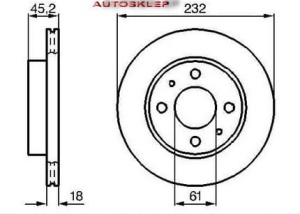 Tarcza hamulcowa P NISSAN ALMERA (N15) NX 1.4i 16V  604104130 (1394429)