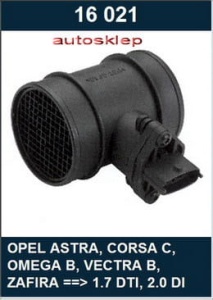 PRZEPŁYWOMIERZ POWIETRZA MD 86009 QAP16021# 0281002180#MAF002180# 836592#90530767 # 90543463# 93171356#KRAFT1841580 (1392988)