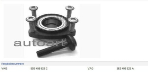 Łożysko zestaw P AUDI A6/AVANT 4.2 V8 99-, A8 QUATTRO 98- VKBA3536 (1391359)