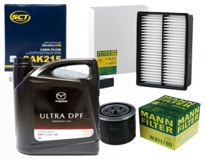 Zestaw filtrów Mazda CX-7(ER) 2.2 MZR-CD  +olej 