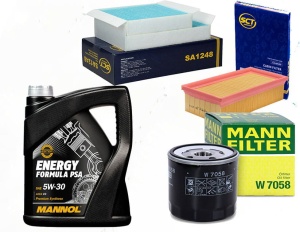 Zestaw filtrów Peugeot 208 2008 1.2 Vti 68 +OLEJ