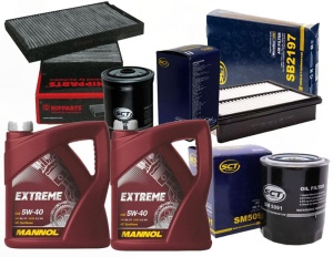 Zestaw filtrów HYUNDAI  H-1 CARGO  2.5CRDI +OLEJ 