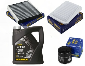 Zestaw filtrów Toyota Auris 1.2 2015-2019 +olej