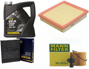 Zestaw filtrów Toyota Camry 2.0 od 2017 +OLEJ