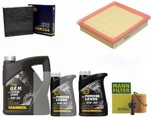 Zestaw filtrów Toyota Camry 3.5 od 2017 +olej