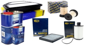 Zestaw filtrów CHEVROLET CAPTIVA 2,2d C100 C140 od2013,01 +olej