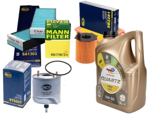 Zestaw filtrów Peugeot 208 1.6 HDi