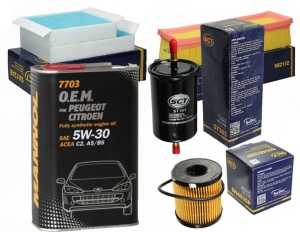 Zestaw filtrow PEUGEOT 207 1.6 16V +OLEJ