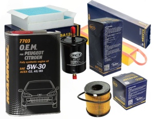 Zestaw filtrow PEUGEOT 207 CC 1.6 16V +OLEJ