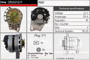 Alternator Fiat Cinquecento 900 Seicento 900 DRA9501#CA8931R#MAN382 (1389129)