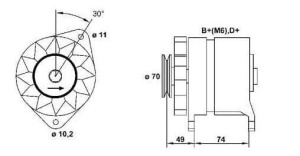 ALTERNATOR FIAT CINQUECENTO 0,7 -98 DRA3349 (1389128)