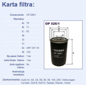 Filtr oleju OP526/1#170041 (1389683)