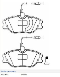 Klocki hamulcowe PEUGEOT 607 00- GDB1423#GDB1194#13046028442#13046028172#GIR6114231 (1390410)