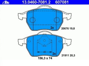 klocki hamulcowe P AUDI/SEAT/SKODA/VW GDB1257#GDB12043#GDB1200#12679#13046070772 (1390366)
