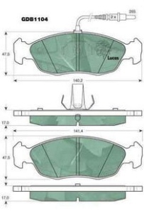 klocki hamulcowe P PEUGEOT 306 DGB1104 (1390394)