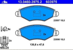 Klocki hamulcowe PEUGEOT 206,306   GDB1361 #VAL598325#13046039752 (1390407)