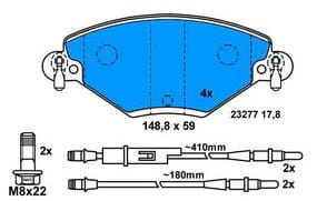 Klocki ham. CITROEN C5 12-939 (1390314)