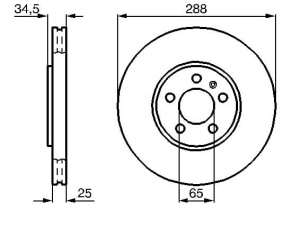 Tarcza ham.przod AUDI A3 (97-03) (288X25X35) DF4027#24012501131#24032501131 (1394344)