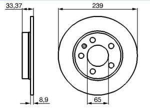 Tarcza hamulcowa T AUDI/SKODA/VW A3,TT,OCTAVIA,BORA,GOLF IV 98- DF4052#24010901331#6050220 (1394450)