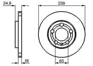 TARCZA HAMULCOWA (239x18) SKODA FABIA 00- DF4253#24011801371#KRA6040460 (1394380)