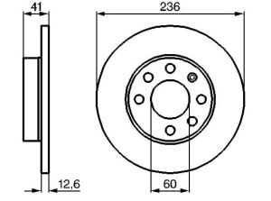 Tarcza hamulcowa Przód  Opel 6041500#DF1608#24011301611 (1394440)