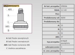 PRZEGUB {ZEWNĄTRZ} DAEWOO NUBIRA OP809 (1392805)